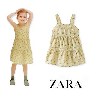 ZARA Kids | Yellow | RUCHED FLORAL DRESS